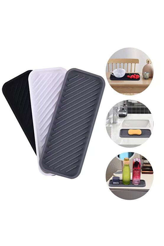 2 Adet Silikon Yağdanlık Altlığı Sabunluk Altlığı Silikon Düzenleyici