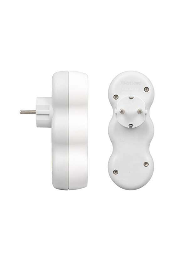 Axe Tools3680 Watt Beyaz Renk Dikey Çoklayıcı 3 Topraklı Girişli Çoklu Priz AXE4-L67T