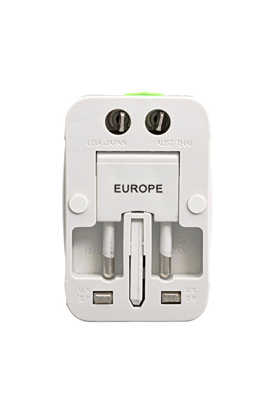 Dünya Ülkeleri Elektrik Priz Dönüştürücü 6 Amper Çoklu Priz Çevirici Seyahat Adaptörü AXE77-4TT