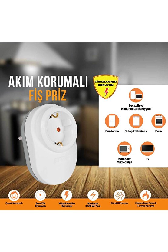 Tekli Akım Korumalı Priz