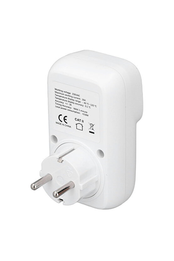 Pm-24909 Dijital Termostat Sıcaklık Kontrol Cihazı Priz (2 METRE PROBLU)