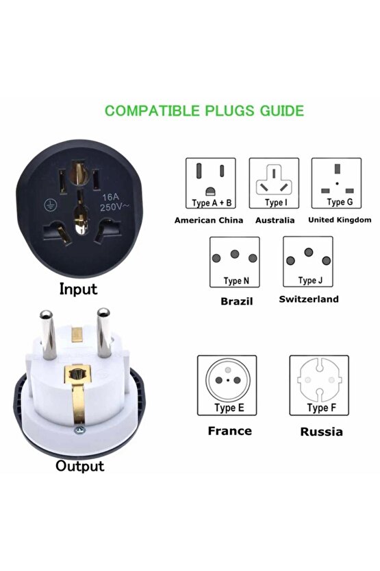 Universal Priz Dönüştürücü Seyahat Tipi Çevirici Priz Ingiliz Amerikan ve Avustralya Fiş Priz Dönüşt