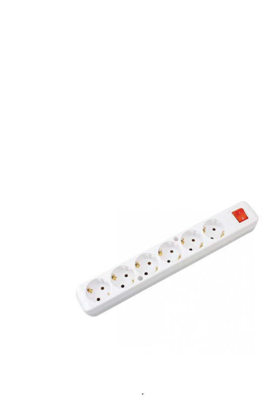 - Grup Priz Flash Beyaz 6’lı Anahtarlı Topraklı Priz Klemensli Kordonsuz