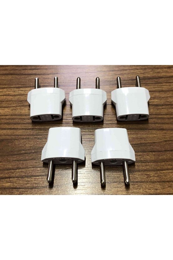 5 Adet Amerikan Kanada Priz Çevirici Usa To Eu Fiş Çevirici Beyaz Renk