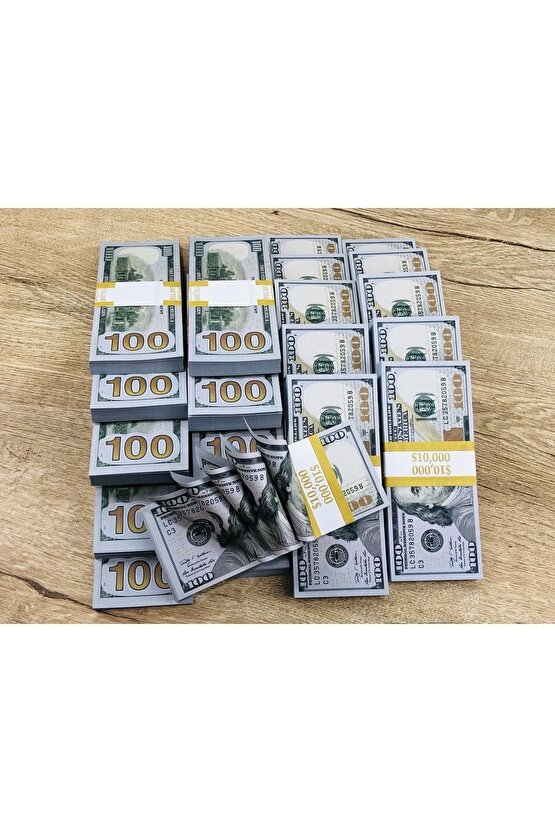 1 Deste Düğün Eğlence için Yapay Fake Oyuncak Para Eğlencelik Dolar 100 Adet