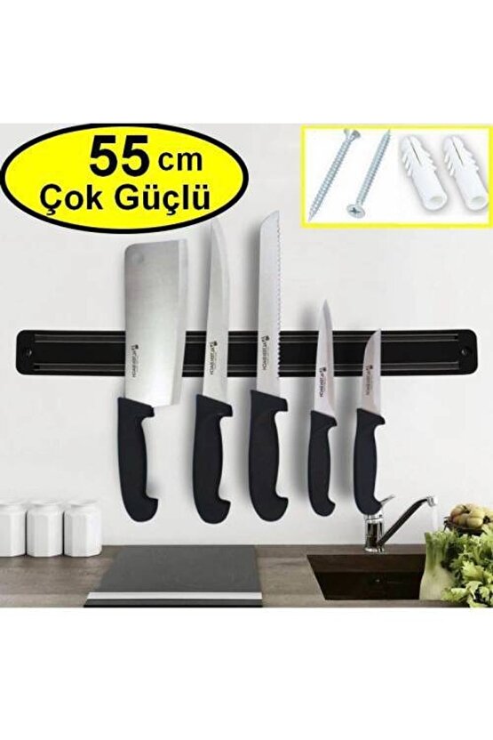 Büyük Boy Mıknatıslı Bıçak Askısı 55 cm Bıçak Tutucu Bıçak Organizer Bıçaklık