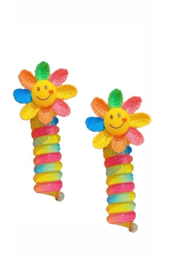 Tırtıl Yeni Kore Model Yaylı Burgu Çocuk 2 Adet Saç Tokası