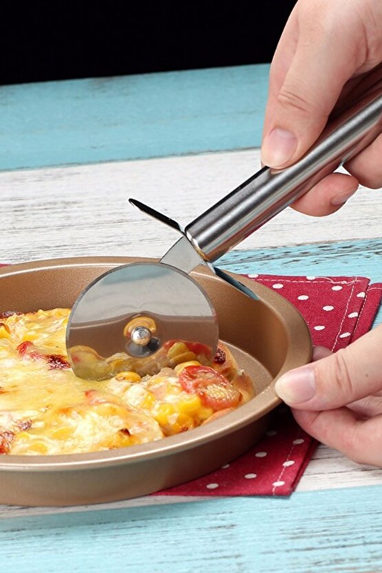 22 Cm Büyük Paslanmaz Çelik Pizza Ruleti