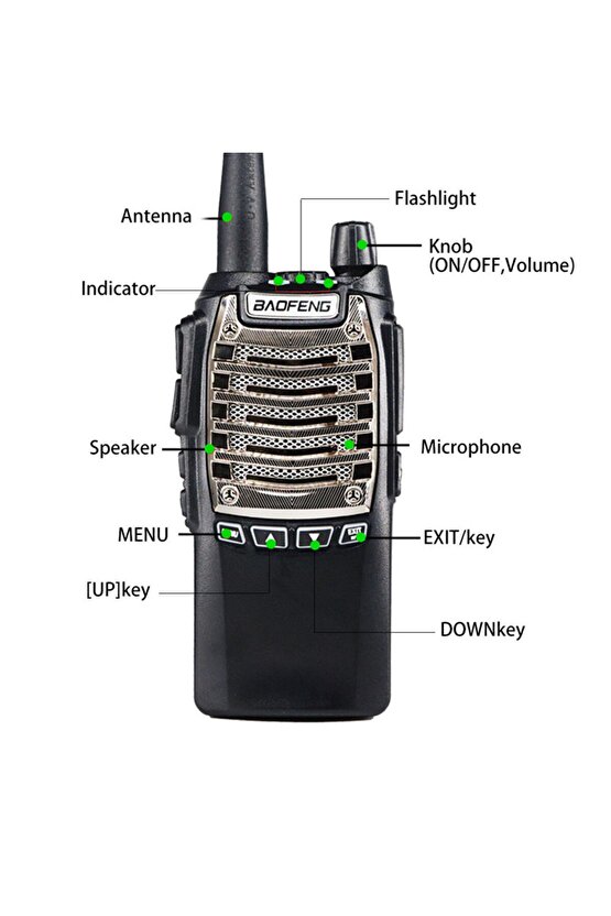 Uv-8d Uv8d Telsiz Yeni Versiyon Chip. 8d Güçlü Kasa. 2000 Mah Pil