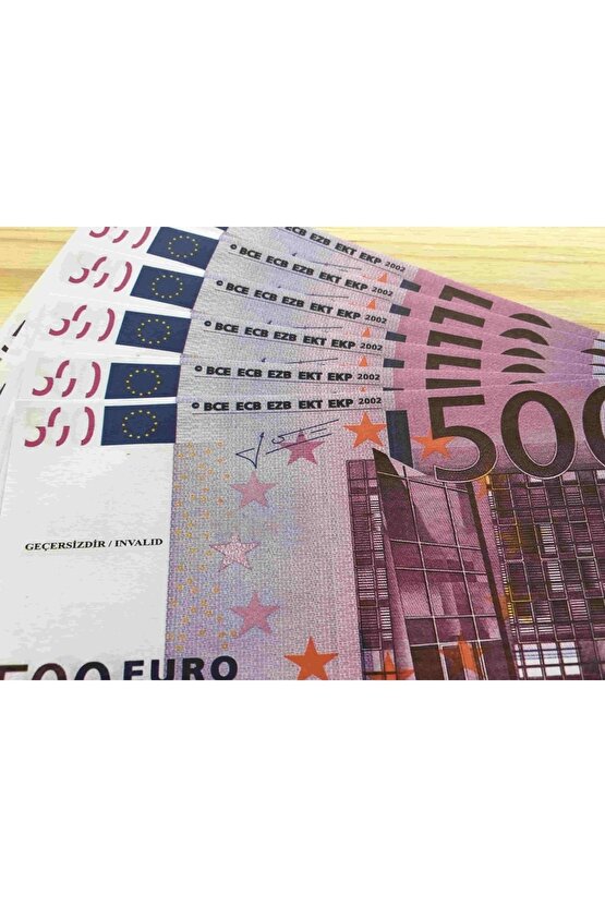 Mor Renkli Geçersiz 100 Adet İthal Kağıt Gramajlı Yeni Euro Sahte Para
