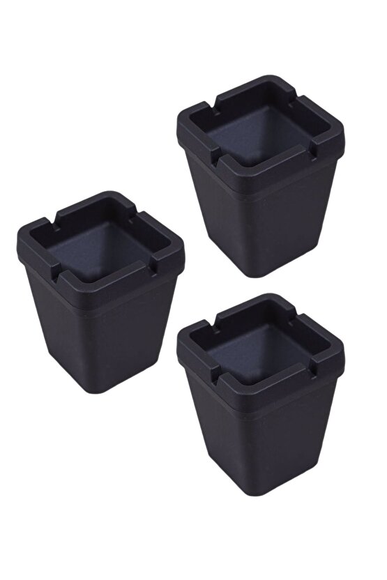 Siyah Kare Kokusuz Küllük 3 Adet KPF15-3