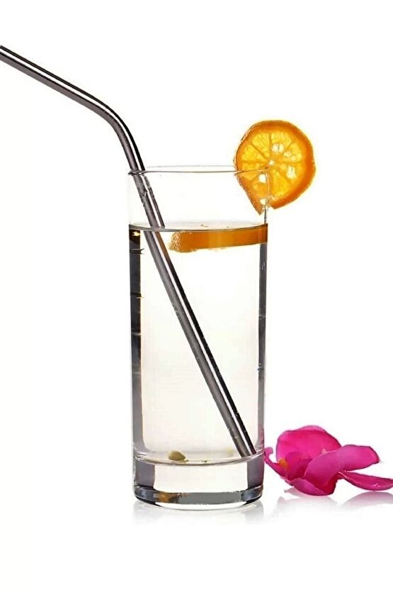 Paslanmaz Çelik Metal Meşrubat Pipeti Ve Pipet Temizleme Fırçası Seti 6 Parça