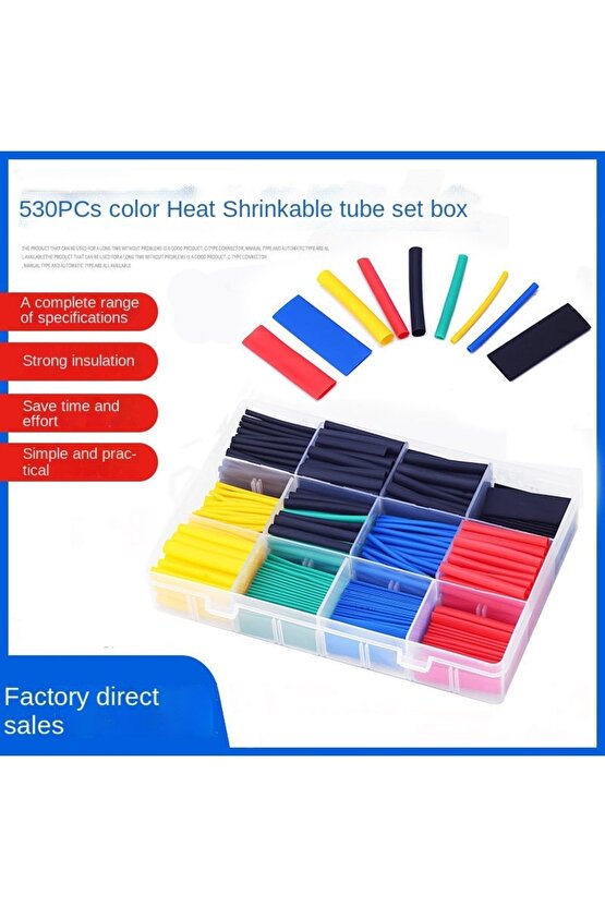 560 Parça Set Isıyla Daralan Makaron Kablo Koruyucu Kılıf