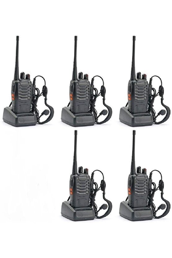 5 Tane Lisans Gerektirmeyen Kolay Kullanım El Telsizi Kurye Güvenlik Vale Depo Telsiz