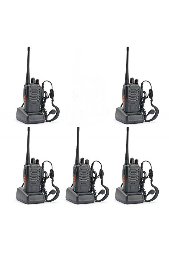 5 Adet Satış Pazarlama Mağaza Depo Haberleşme Telsiz Seti Kulaklıklı El Telsizi