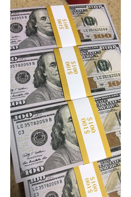 İthal 3 Deste Geçersiz 100 Dolar 300 Adet Düğünde Dağıtmalık Nişan Tiktok Parası