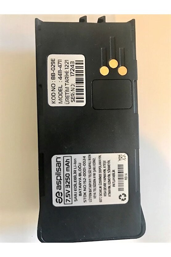 Aselsan 4411441547114713 Telsiz Için 3250mah Li-ıon Batarya (klips Dahildir) Uyumlu