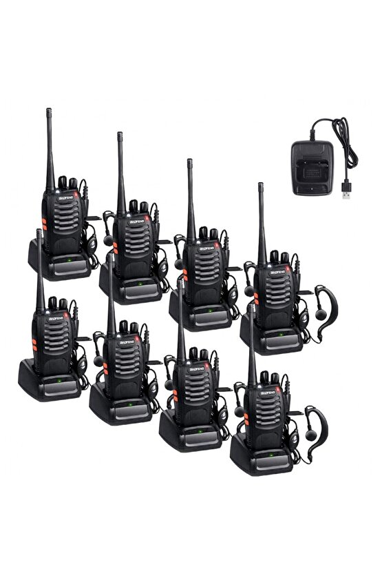 8 Adet Telsiz Zt-v68 Cy Baofeng 999s Telsiz Kulaklık