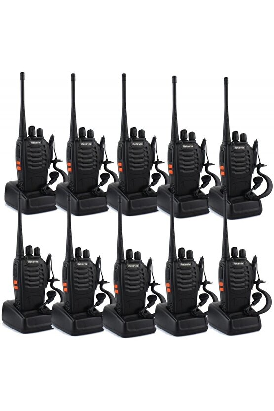 10 Adet Telsiz Zt-v68 Cy Baofeng 999s Telsiz Kulaklık