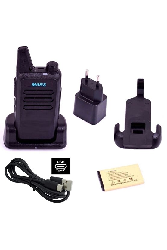 Pmr 446 Lisanssız Yeni Tasarım Type-c Şarjlı El Telsizi