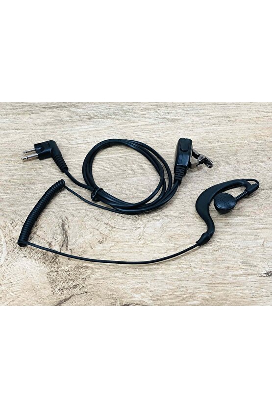 Bas Konuş Spiral G Tipi Arkalıklı El Telsiz Kulaklık Motorola Cp140 Serisi El Telsizi Uyumlu