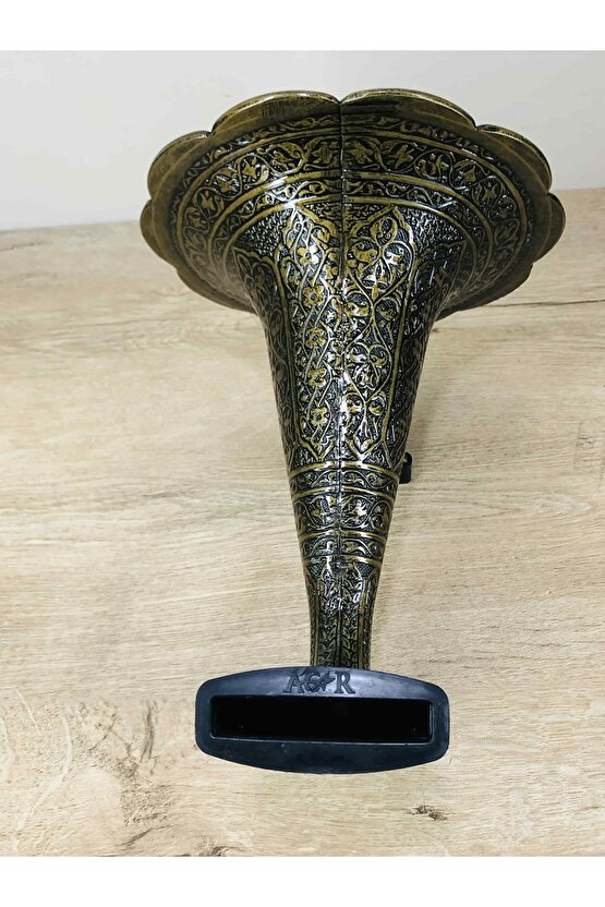 Osmanlı Tarzı Gramofon Stili Cep Telefonu Ses Yükseltici Eskitme Antik Altın Renk