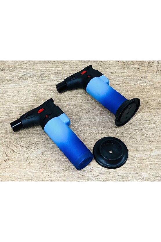 2 Adet Doldurulabilir Depolu Mavi Pürmüz Alevli Ateşleyici Çakmak