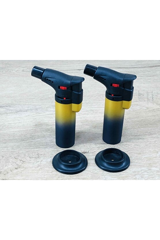 2 Adet Jet Alevli 1300 Derece Pürmüz Mutfak Kamp Çakmağı Alev Çakmak Isı Tabancası