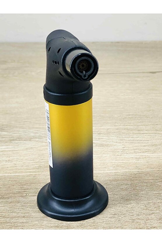 Mavi Alevli Masa Tipi Standlı Sarı Renk Pürmüz Çakmak