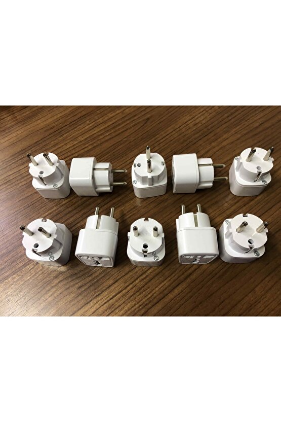 Amerikan Priz Ucu Çevirici Fiş Dönüştürücü Mini Adaptör Topraklı Model 10 Adet