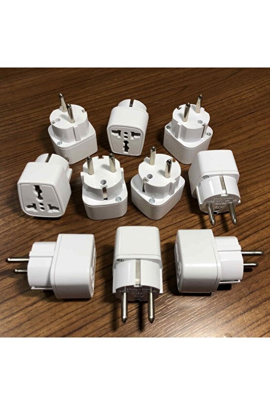 10 Adet Ingiliz Priz Çevirici Fiş Dönüştürücü Mini Adaptör