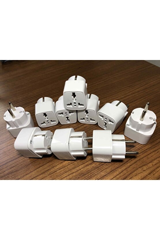 Amerikan Ve Ingiliz Fiş Dönüştürücü Universal Priz Çevirici Kare Adaptör 10 Adet