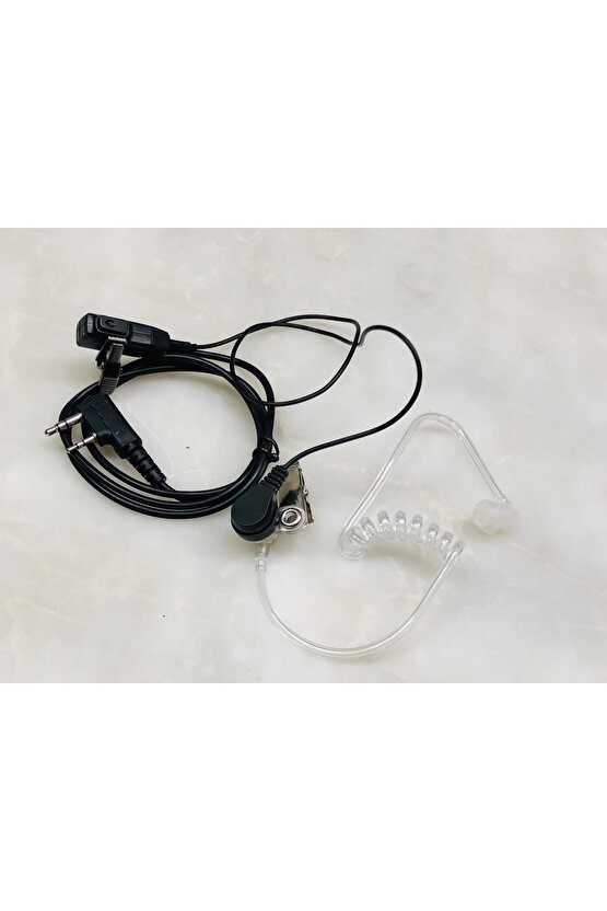 Çift Pinli Hyt Motorola Hytera El Telsizi Için Şeffaf Akustik Helezonlu Telsiz Kulaklık Uyumlu