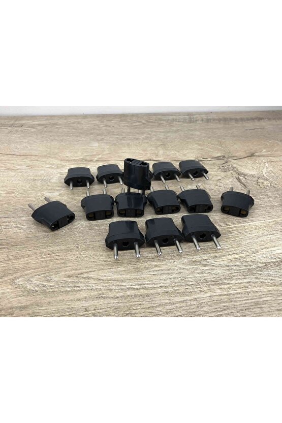 15 Tane Amerikan Uçlu Prizlerini Türkiye Pirizine Çevirici Konnektör Siyah Çift Pin Yerli Üretim