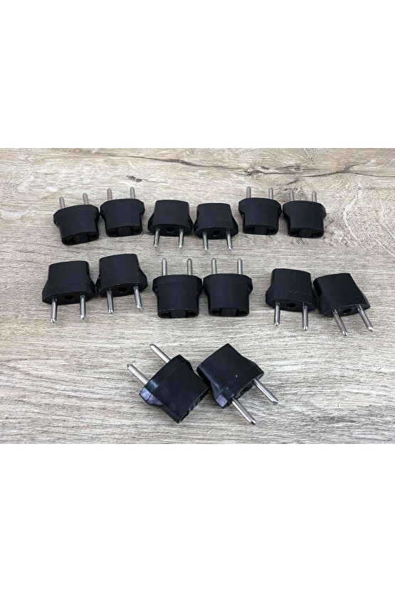 Amerika Fişinden Türkiye Fişine Çevirici Dönüştürücü 14 Adet Siyah Avrupa Uç Türk Malı