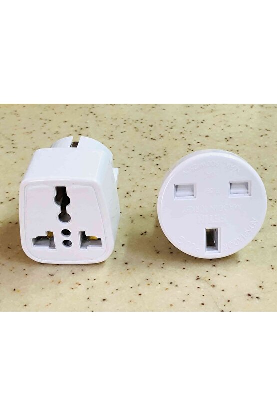 2 Farklı Tip Ingiliz Singapur Hong Kong Prizini Türk Pirizine Çevirici Plastik Topraklı Adaptör