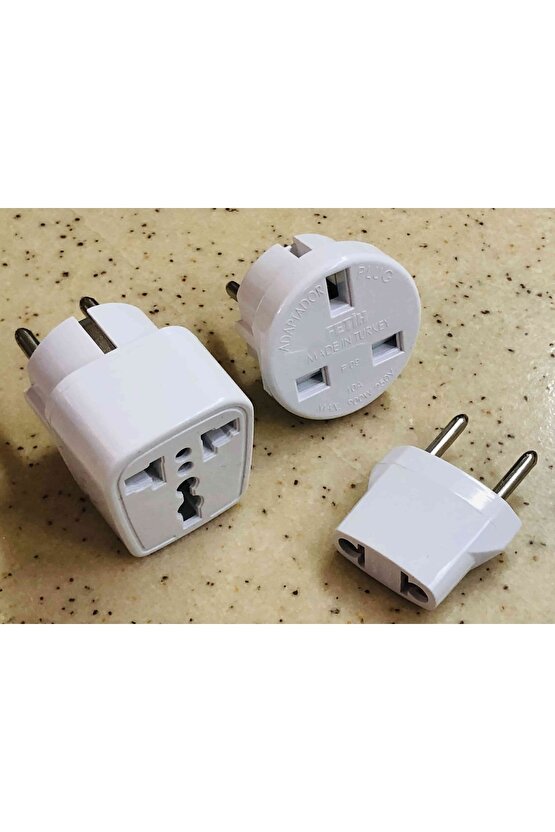 3 Adet Ingiliz Irlanda Arabistan Dubai Elektrik Fiş Adaptörü Ingiliz-türk Çevirici Priz Başlığı