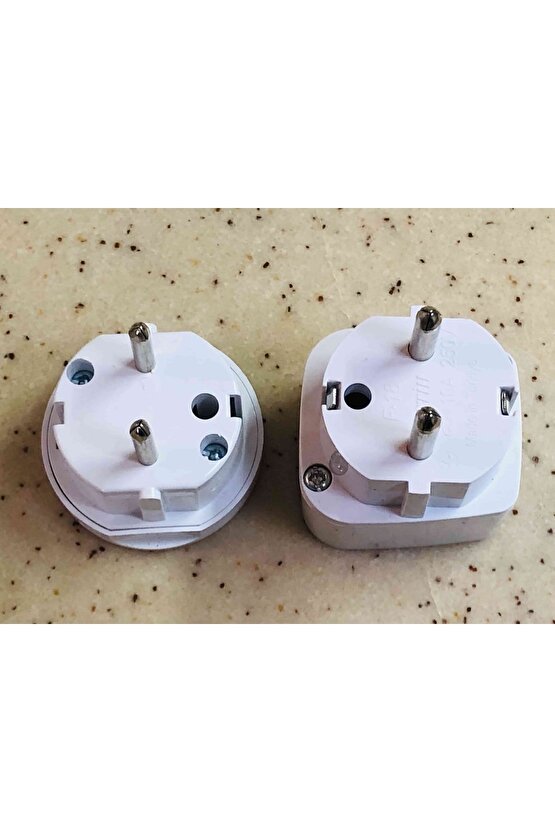 2 Adet Topraklı Tip Ingiliz Amerikan Tipi Prizi Türk Tipine Çevirici Fiş Ucu