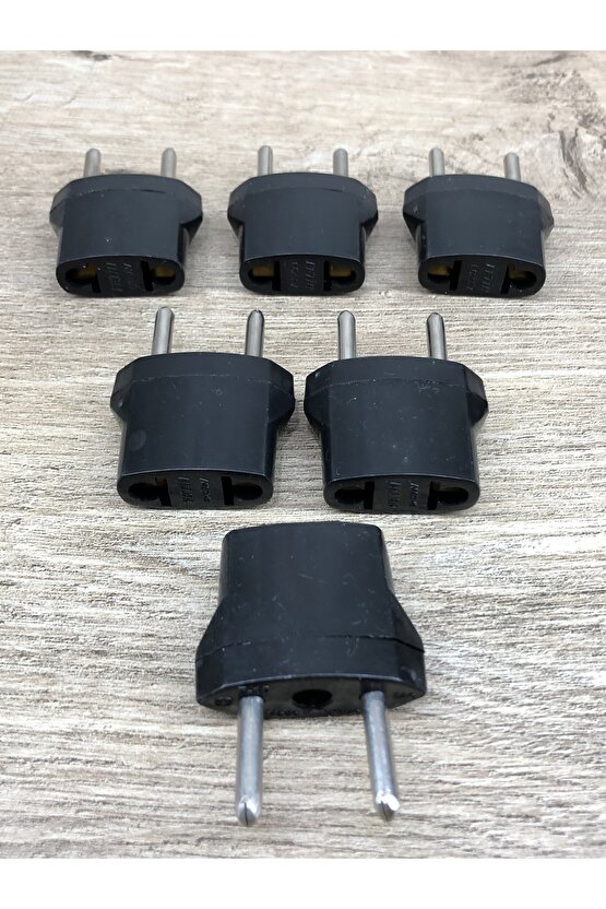 6 Adet Siyah Plastik Amerikandan Türkiye Ucuna Çevirici Fiş Ucu