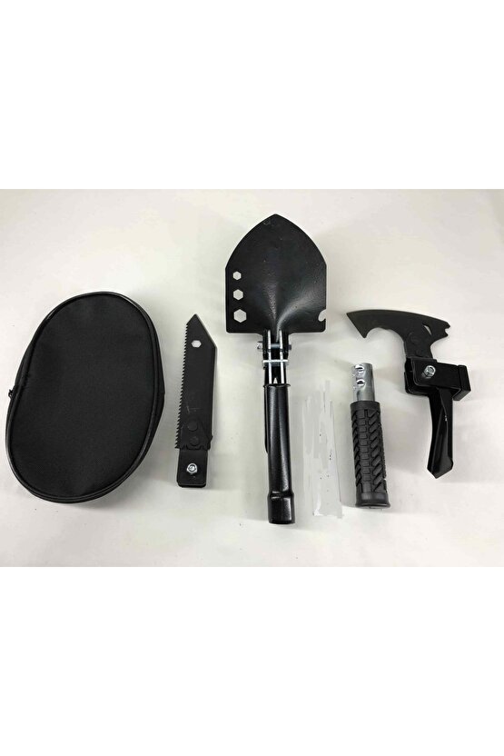 Türk Malı Karbon Karartma Çelik Bahçe Kamp Karavan Minik Kürek Çapa Testere El Aletleri Seti