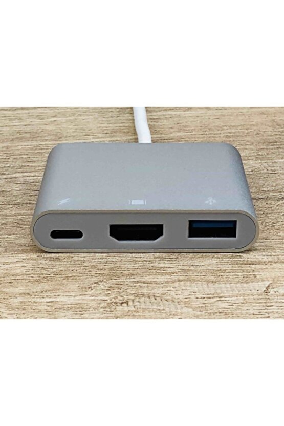 3in1 Type-c To Hdmi 4k Usb 3.0 Dönüştürücü Adaptör Matebook Samsung S8 S9 S10 Honor Dell Lg