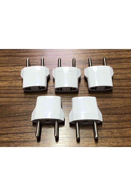 5 Adet 11115 Amerikan Priz Çevirici Usa To Eu Fiş Çevirici (beyaz) (5li)