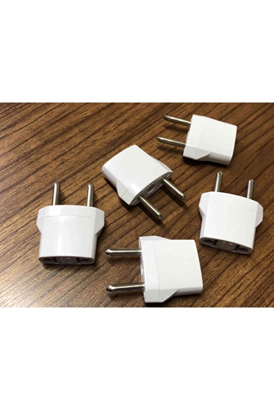 5 Adet 11115 Amerikan Priz Çevirici Usa To Eu Fiş Çevirici (beyaz) (5li)