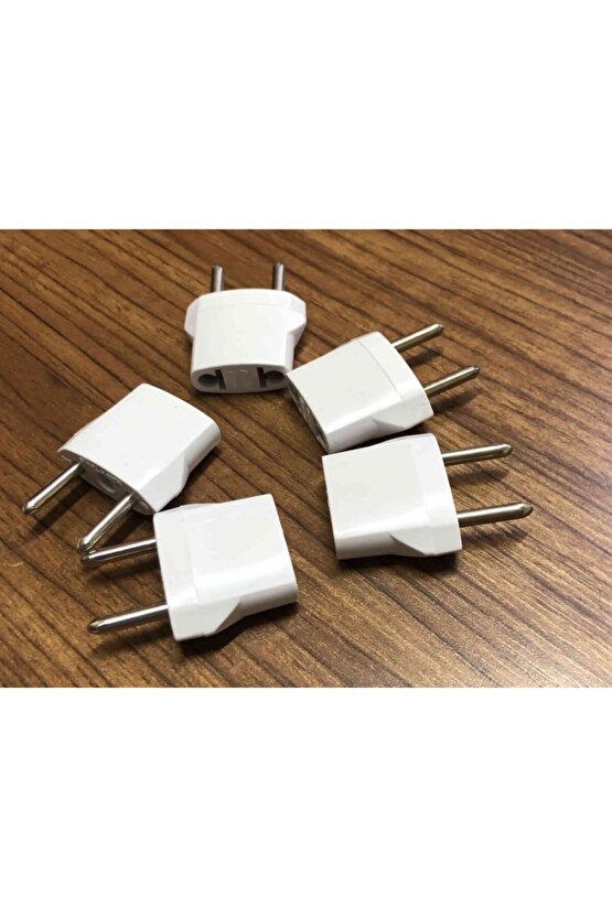 5 Adet 11115 Amerikan Priz Çevirici Usa To Eu Fiş Çevirici (beyaz) (5li)