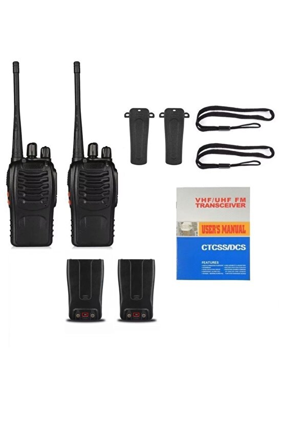 Reteviz 4 adet inşaat şantiye av deprem afet arama kurtama telsizi Type c batarya KULAKLIK HEDİYE