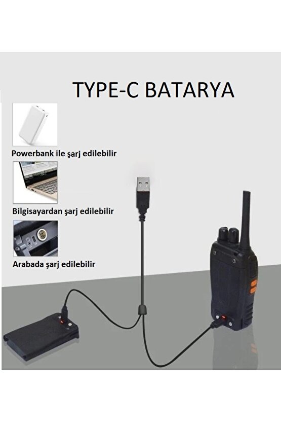 Reteviz 4 adet inşaat şantiye av deprem afet arama kurtama telsizi Type c batarya KULAKLIK HEDİYE