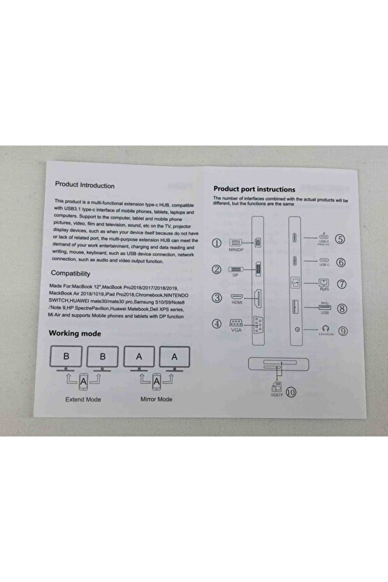 7 + 1 Aleminyum Metal Kasa Sd Tf Usb Type C Hub Hdmı Girişli Google Chrombook Dell Huawei Çevirici