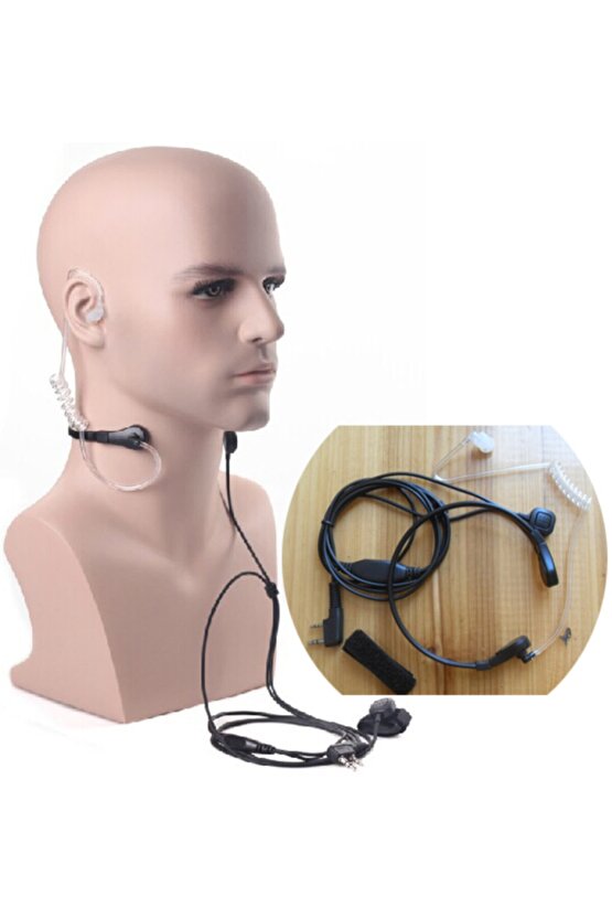 Baofeng Uv-5r Uv-5re Uv-5ra Wouxun Kenwood Fdc Wln Şeffaf Akustik Boğaz Tipi Mikrofon Kulaklık Seti