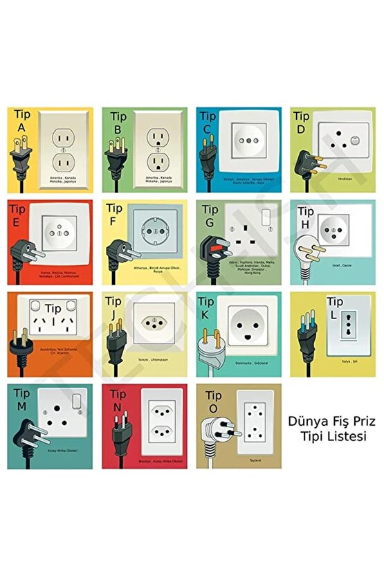 Universal Çevirici Priz Amerikan İngiliz Fiş Dönüştürücü Beyaz