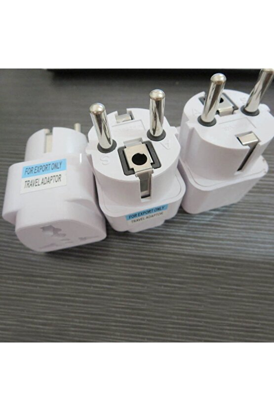 Fetih Ingiliz Amerikan Tipi Priz Dönüştürücü 3 Adet Beyaz Kare